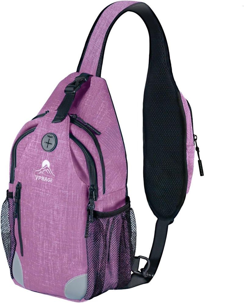 VPBAGE Store Structured Sling Backpack with Oversized Strap Pocket (Fits Power Bank) - Heavy Duty Water Resistant Crossbody Bag for Tech & Travel - Thick Padded Bottom Anti-Theft Daypack (Fits Tablet/Console) | Hiking Daypack, Small Backpack, Travel - Image 1